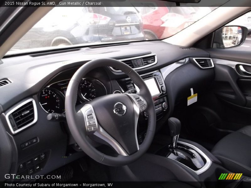 Gun Metallic / Charcoal 2015 Nissan Rogue SL AWD