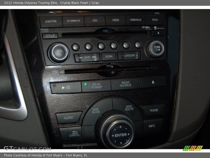 Crystal Black Pearl / Gray 2012 Honda Odyssey Touring Elite