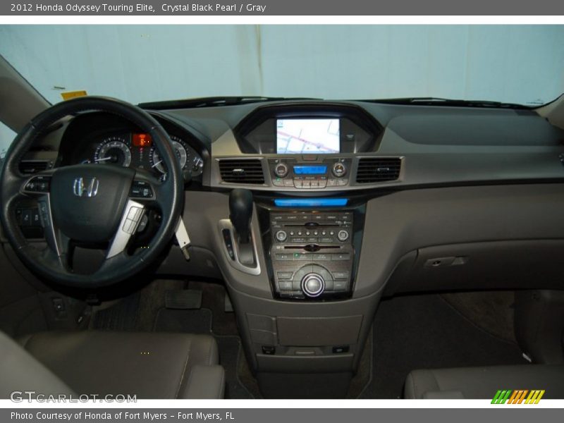 Crystal Black Pearl / Gray 2012 Honda Odyssey Touring Elite