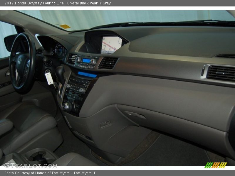 Crystal Black Pearl / Gray 2012 Honda Odyssey Touring Elite