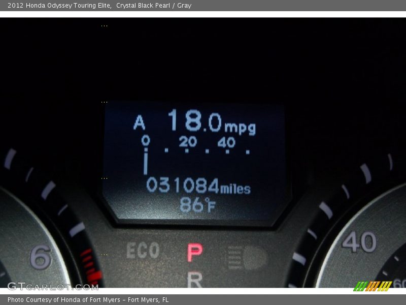 Crystal Black Pearl / Gray 2012 Honda Odyssey Touring Elite