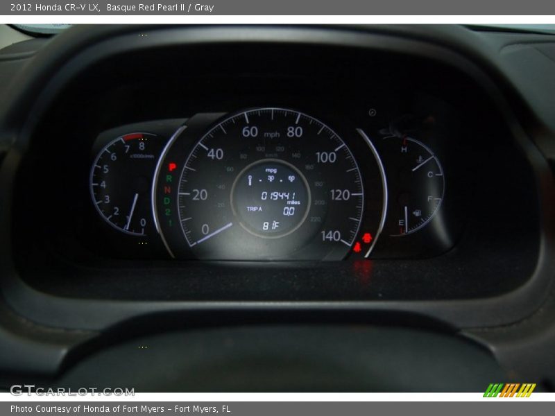 Basque Red Pearl II / Gray 2012 Honda CR-V LX