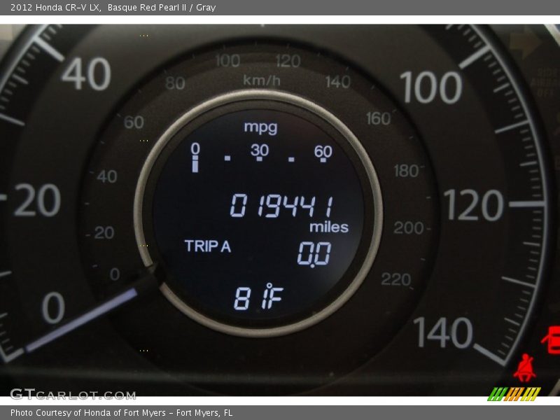 Basque Red Pearl II / Gray 2012 Honda CR-V LX