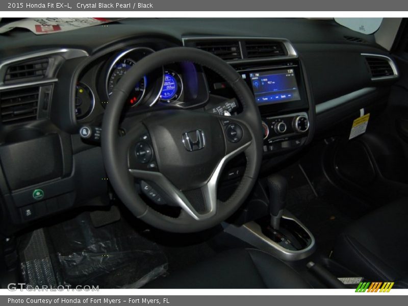 Crystal Black Pearl / Black 2015 Honda Fit EX-L