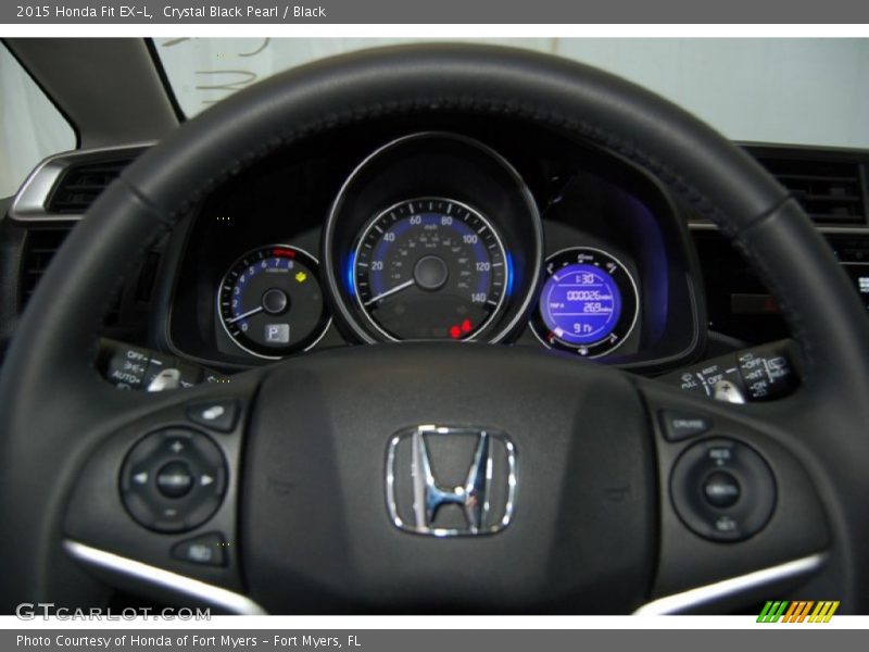Crystal Black Pearl / Black 2015 Honda Fit EX-L