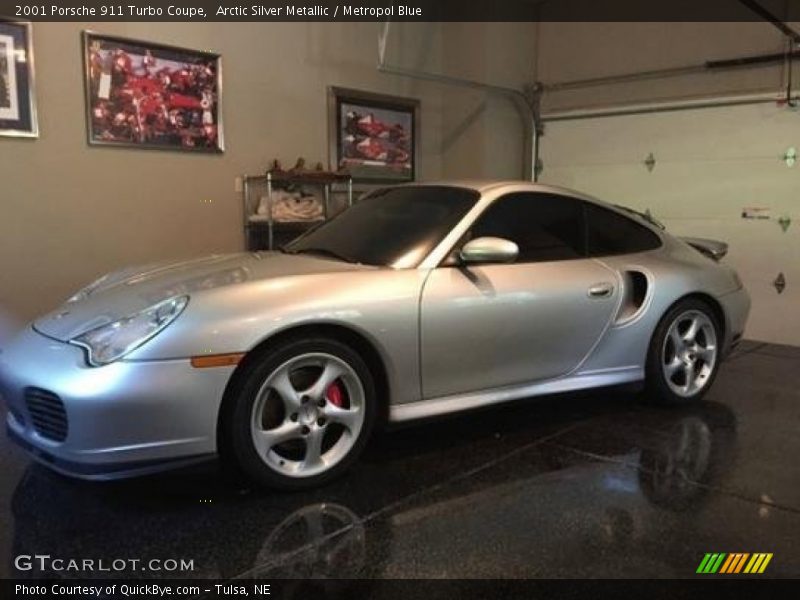 Arctic Silver Metallic / Metropol Blue 2001 Porsche 911 Turbo Coupe