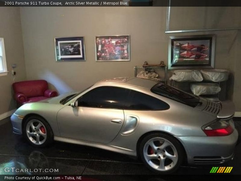 Arctic Silver Metallic / Metropol Blue 2001 Porsche 911 Turbo Coupe