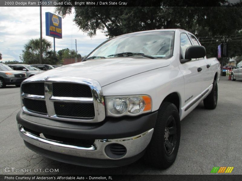 Bright White / Dark Slate Gray 2003 Dodge Ram 1500 ST Quad Cab