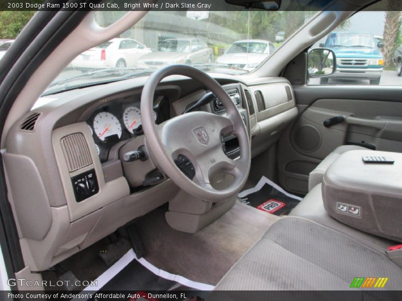 Bright White / Dark Slate Gray 2003 Dodge Ram 1500 ST Quad Cab