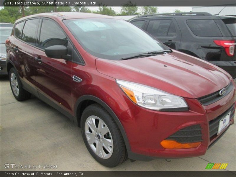 Sunset Metallic / Charcoal Black 2015 Ford Escape S