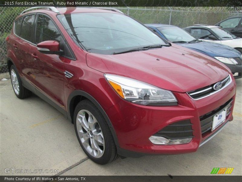 Ruby Red Metallic / Charcoal Black 2015 Ford Escape Titanium
