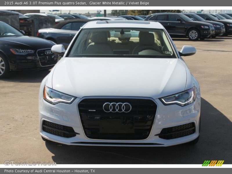Glacier White Metallic / Velvet Beige 2015 Audi A6 3.0T Premium Plus quattro Sedan