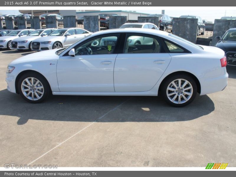 Glacier White Metallic / Velvet Beige 2015 Audi A6 3.0T Premium Plus quattro Sedan