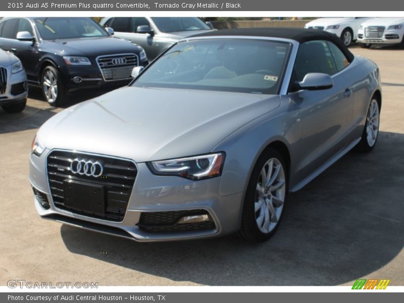 Tornado Gray Metallic / Black 2015 Audi A5 Premium Plus quattro Convertible