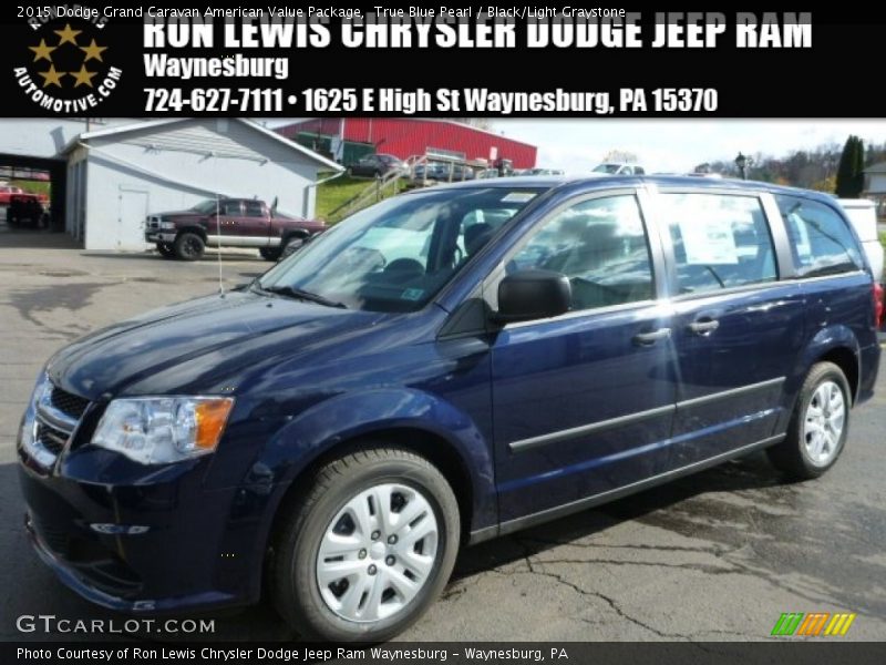 True Blue Pearl / Black/Light Graystone 2015 Dodge Grand Caravan American Value Package