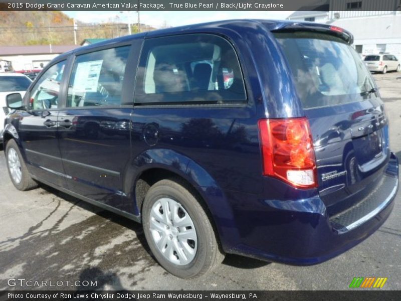 True Blue Pearl / Black/Light Graystone 2015 Dodge Grand Caravan American Value Package