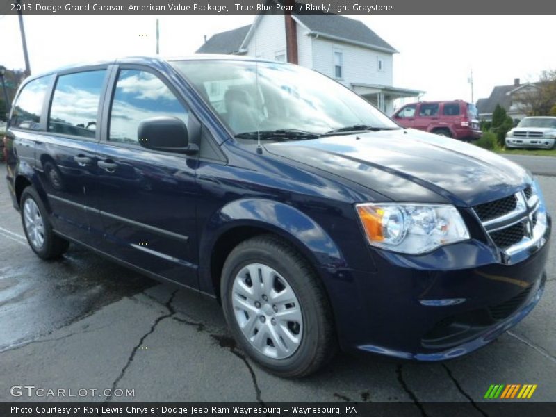 True Blue Pearl / Black/Light Graystone 2015 Dodge Grand Caravan American Value Package