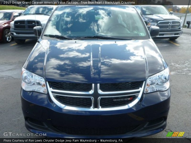 True Blue Pearl / Black/Light Graystone 2015 Dodge Grand Caravan American Value Package