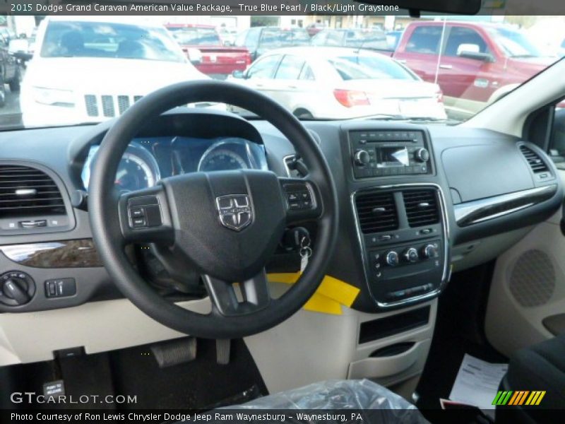 True Blue Pearl / Black/Light Graystone 2015 Dodge Grand Caravan American Value Package