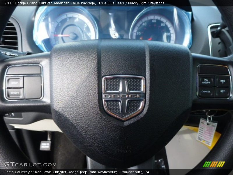 True Blue Pearl / Black/Light Graystone 2015 Dodge Grand Caravan American Value Package