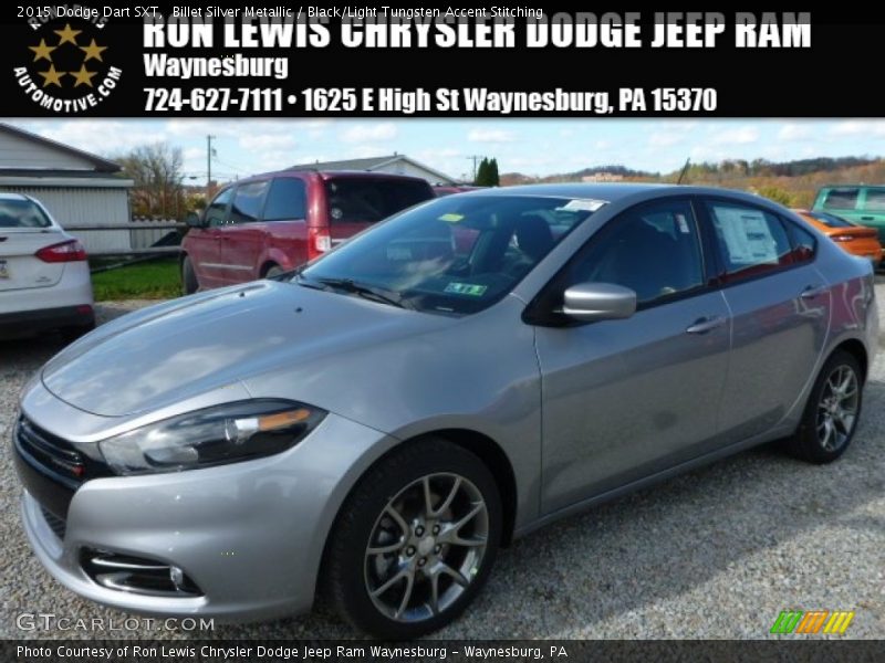 Billet Silver Metallic / Black/Light Tungsten Accent Stitching 2015 Dodge Dart SXT