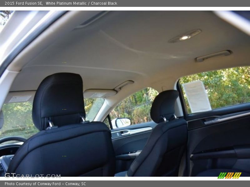 White Platinum Metallic / Charcoal Black 2015 Ford Fusion SE