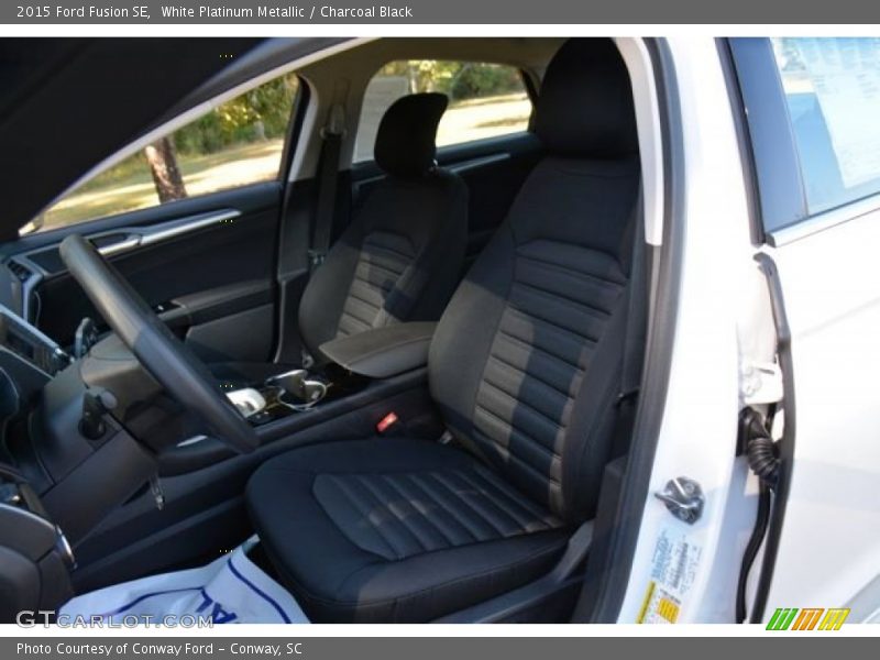 White Platinum Metallic / Charcoal Black 2015 Ford Fusion SE