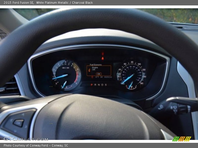 White Platinum Metallic / Charcoal Black 2015 Ford Fusion SE