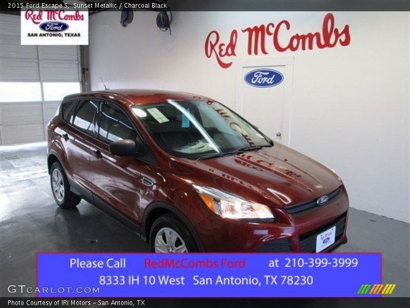 Sunset Metallic / Charcoal Black 2015 Ford Escape S