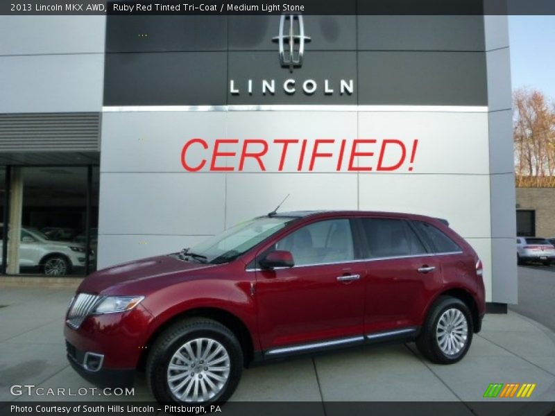 Ruby Red Tinted Tri-Coat / Medium Light Stone 2013 Lincoln MKX AWD