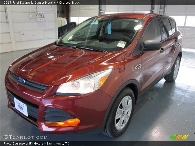 Sunset Metallic / Charcoal Black 2015 Ford Escape S