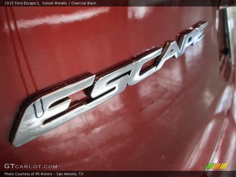 Sunset Metallic / Charcoal Black 2015 Ford Escape S