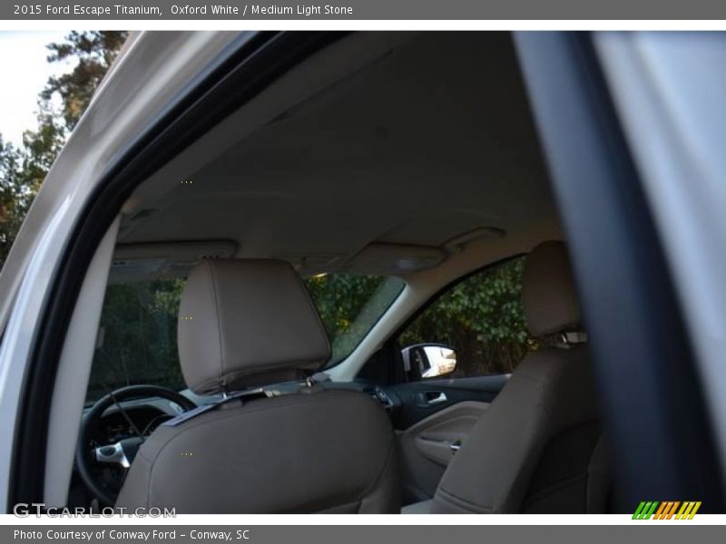 Oxford White / Medium Light Stone 2015 Ford Escape Titanium