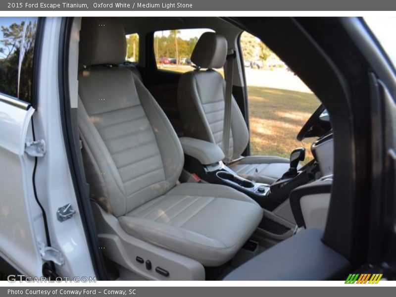 Oxford White / Medium Light Stone 2015 Ford Escape Titanium