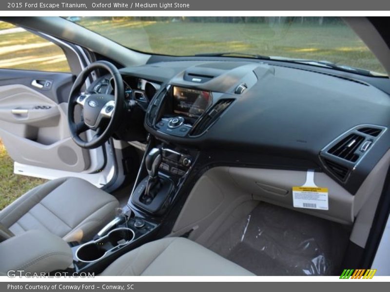 Oxford White / Medium Light Stone 2015 Ford Escape Titanium