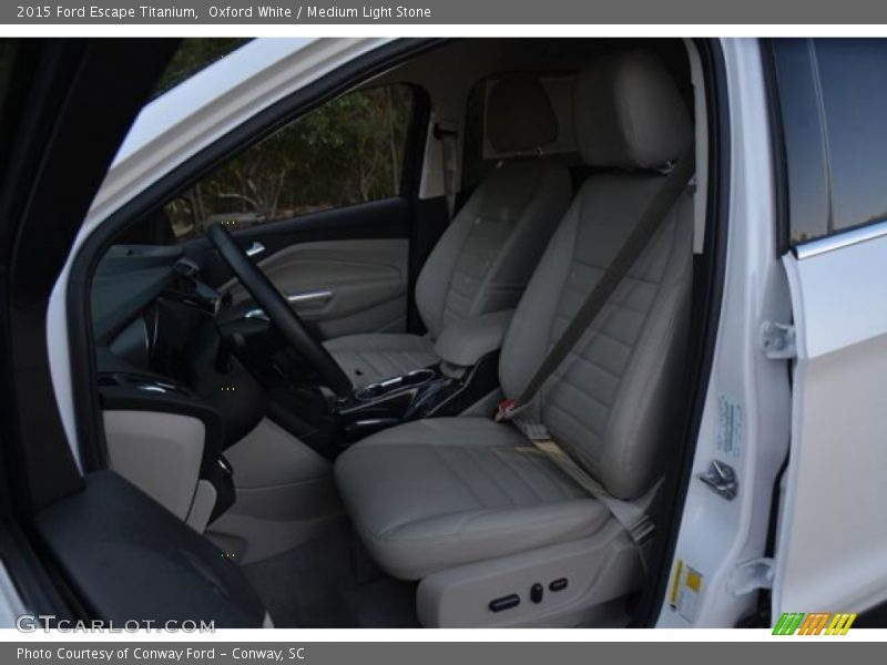 Oxford White / Medium Light Stone 2015 Ford Escape Titanium