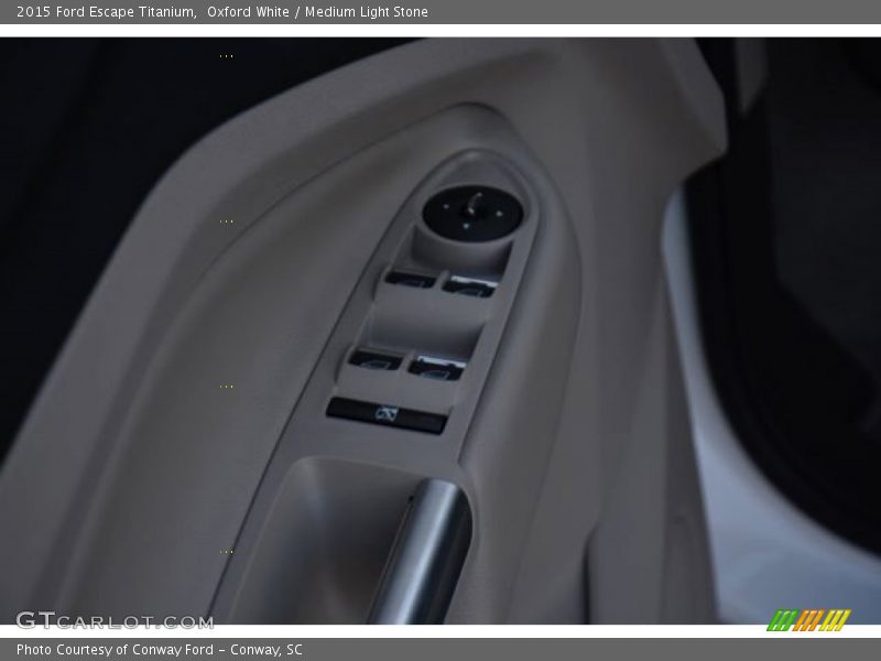 Oxford White / Medium Light Stone 2015 Ford Escape Titanium