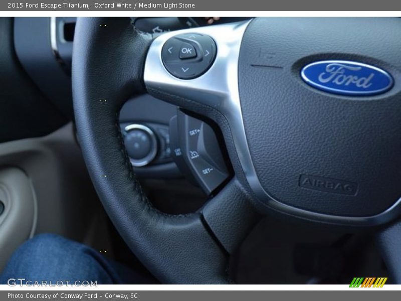 Oxford White / Medium Light Stone 2015 Ford Escape Titanium