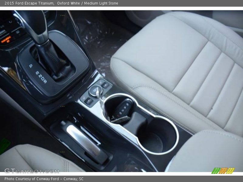 Oxford White / Medium Light Stone 2015 Ford Escape Titanium