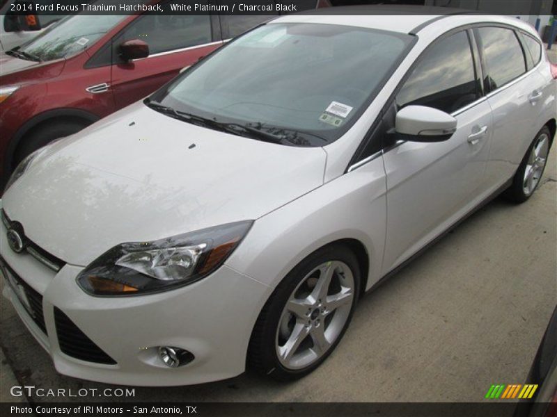 White Platinum / Charcoal Black 2014 Ford Focus Titanium Hatchback