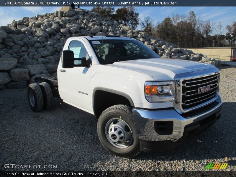 Summit White / Jet Black/Dark Ash 2015 GMC Sierra 3500HD Work Truck Regular Cab 4x4 Chassis