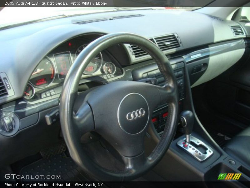 Arctic White / Ebony 2005 Audi A4 1.8T quattro Sedan