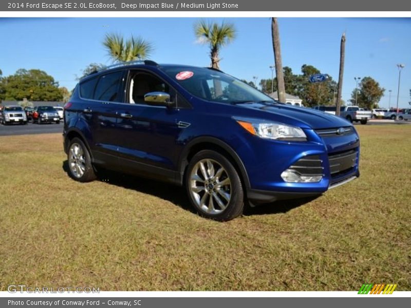 Deep Impact Blue / Medium Light Stone 2014 Ford Escape SE 2.0L EcoBoost