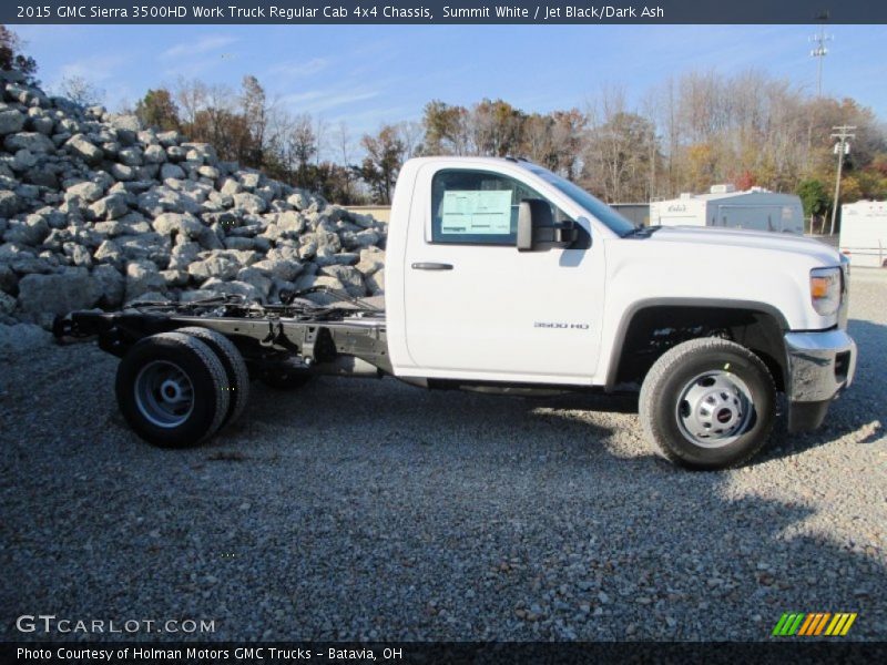 Summit White / Jet Black/Dark Ash 2015 GMC Sierra 3500HD Work Truck Regular Cab 4x4 Chassis