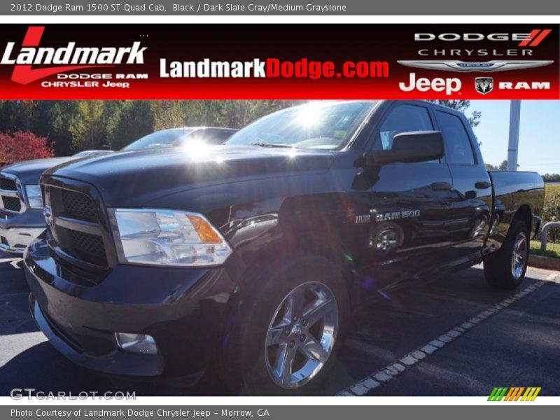 Black / Dark Slate Gray/Medium Graystone 2012 Dodge Ram 1500 ST Quad Cab