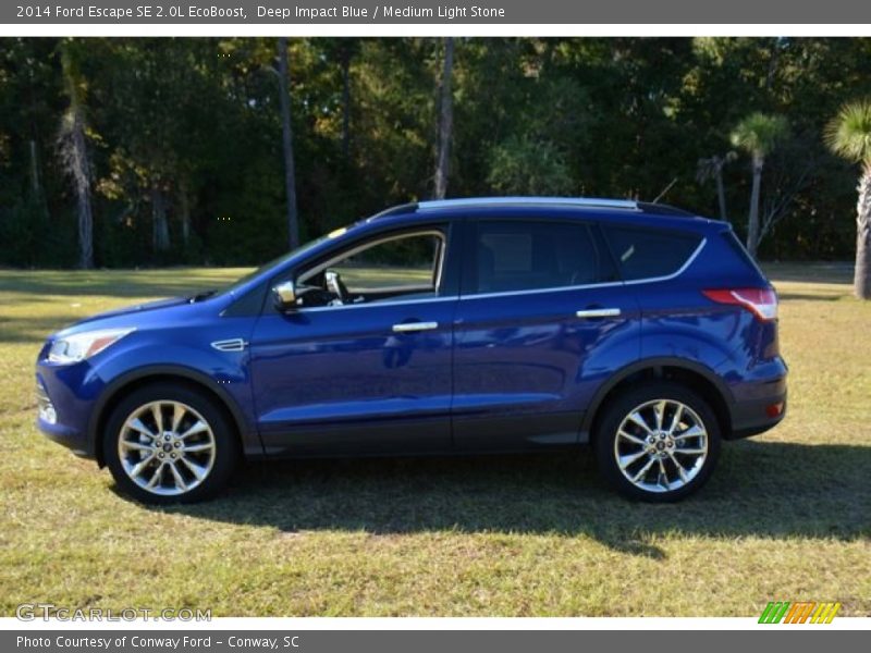 Deep Impact Blue / Medium Light Stone 2014 Ford Escape SE 2.0L EcoBoost