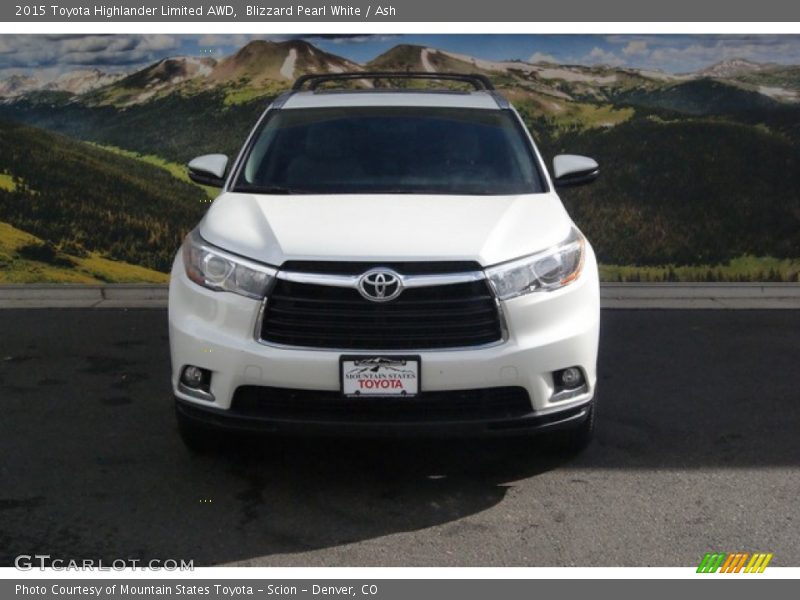 Blizzard Pearl White / Ash 2015 Toyota Highlander Limited AWD