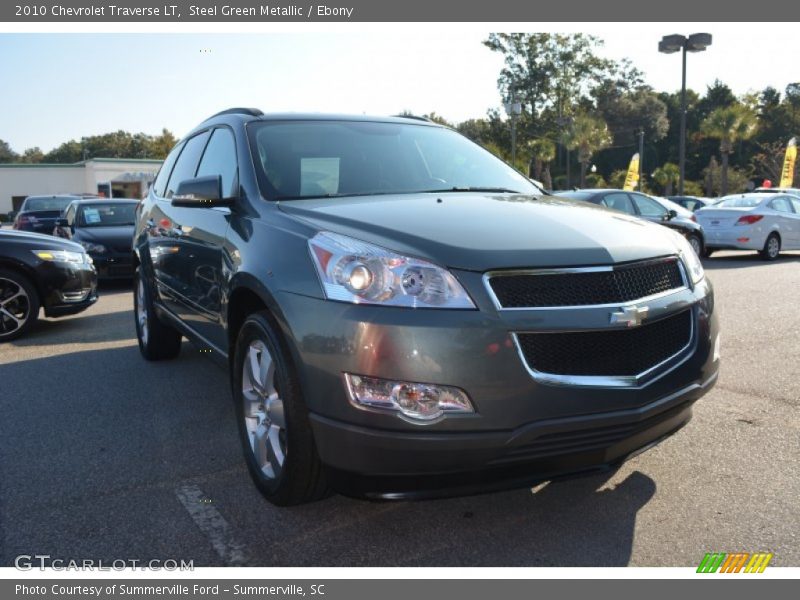Steel Green Metallic / Ebony 2010 Chevrolet Traverse LT