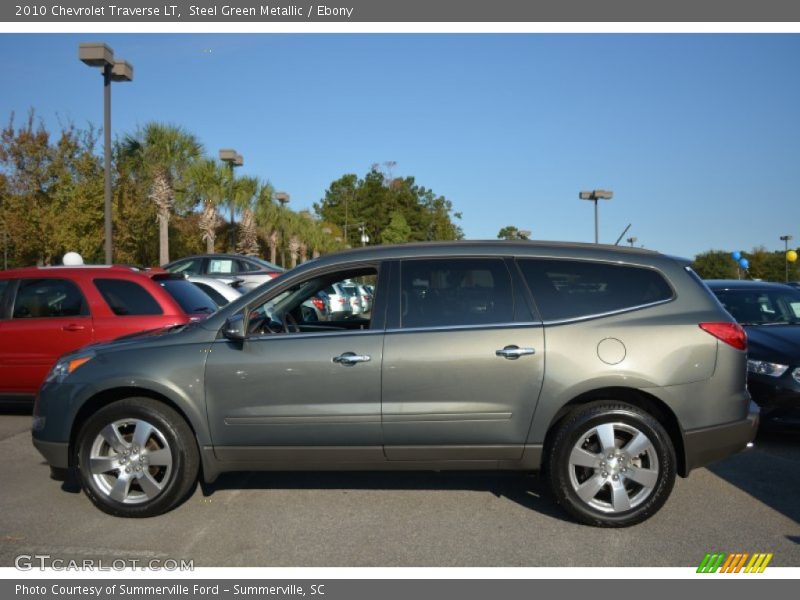Steel Green Metallic / Ebony 2010 Chevrolet Traverse LT