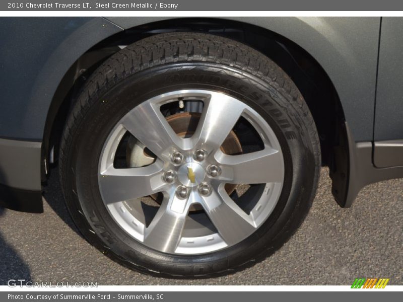 Steel Green Metallic / Ebony 2010 Chevrolet Traverse LT